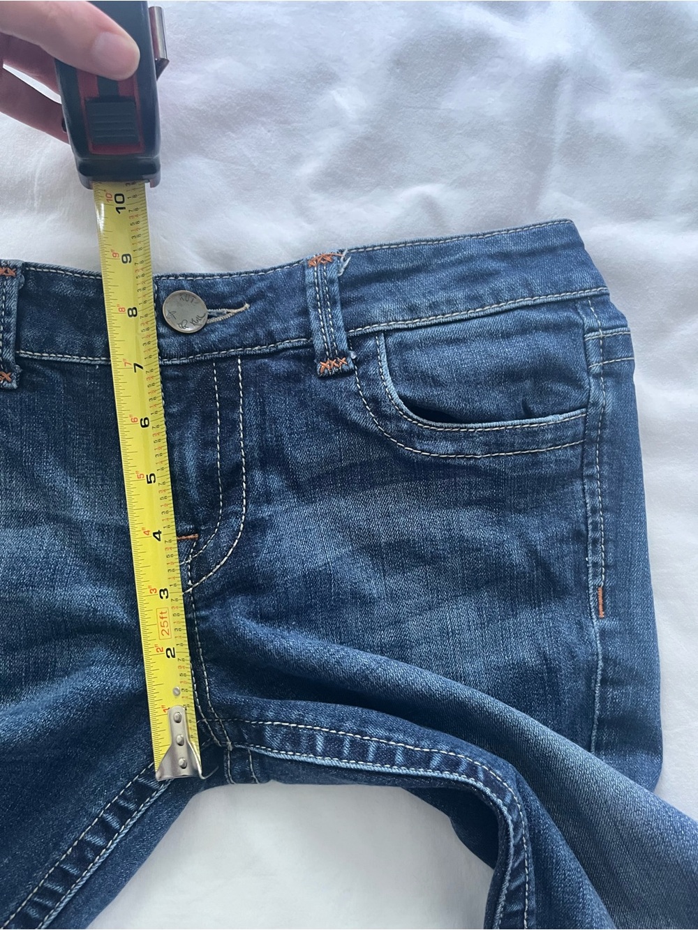 Kut from the Kloth Natalie High Rise Bootcut Jeans Embroidered Flap Pockets 6 - Picture 10 of 14